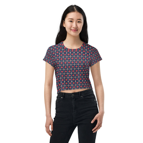 Ajrakh Motifs Crop Tee