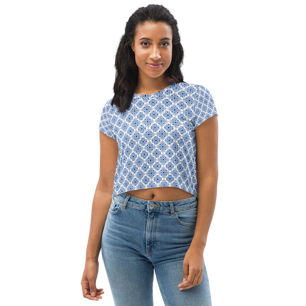 Neelam phool Crop Tee