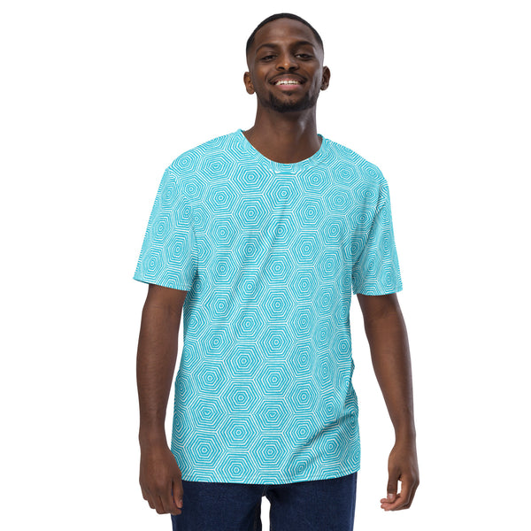 Men's blue geometric t-shirt