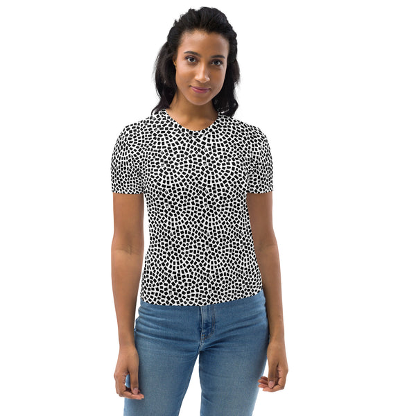 Women's black and white swirl T-shirt