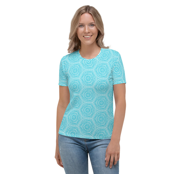 Women's blue swirls T-shirt