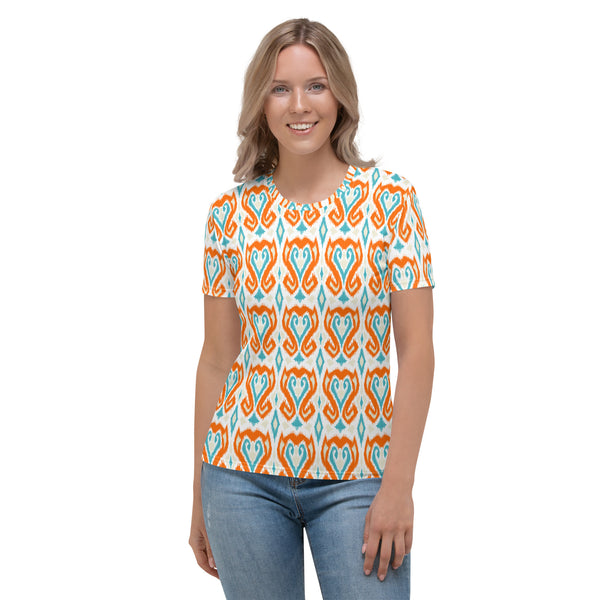 Women's Orange Ikat T-shirt