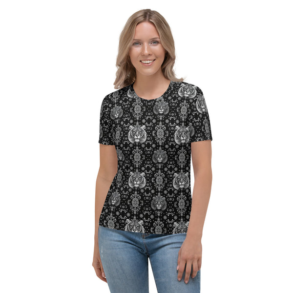 Vertical tiger b&w Women's T-shirt